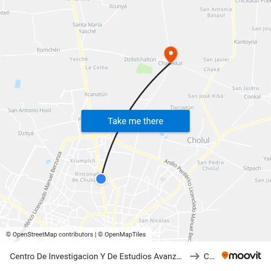 Centro De Investigacion Y De Estudios Avanzados Del Ipn - Unidad Mérida, Calle 60 Por 27 Y 13, Fraccionamiento Cordemex to Chablekal map