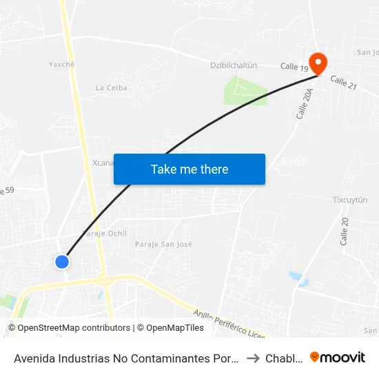 Avenida Industrias No Contaminantes  Por 79 Y Periférico to Chablekal map