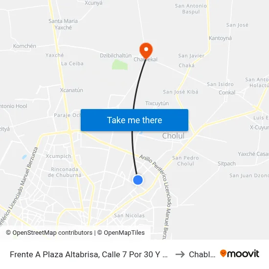 Frente A Plaza Altabrisa, Calle 7 Por 30 Y 28, Colonia Maya to Chablekal map