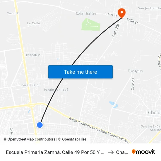 Escuela Primaria Zamná, Calle 49 Por 50 Y 42, U.H Revolución (Cordemex) to Chablekal map