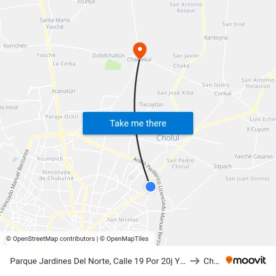 Parque Jardines Del Norte, Calle 19 Por 20j Y 19 Diagonal, Fraccionamiento Jardines Del Norte. to Chablekal map