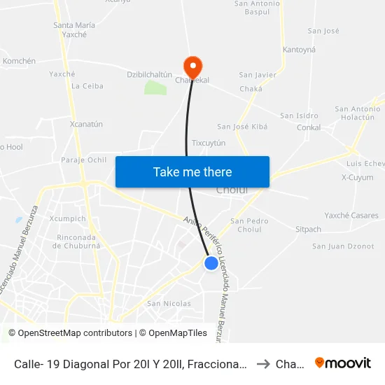 Calle- 19 Diagonal Por 20l Y 20ll, Fraccionamiento Jardines Del Norte. to Chablekal map
