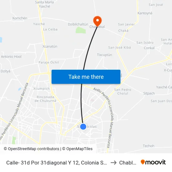 Calle- 31d Por 31diagonal  Y 12, Colonia San Esteban. to Chablekal map