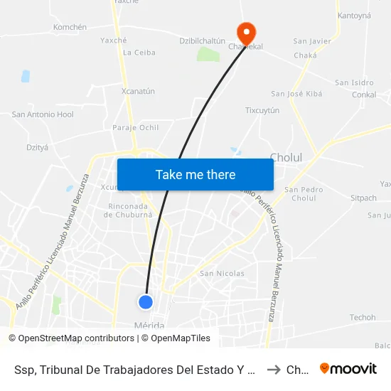 Ssp, Tribunal De Trabajadores Del Estado Y Los Municipios, Calle 66 Por 39 Y 41, Centro to Chablekal map