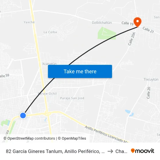 82 García Gineres Tanlum, Anillo Periférico, Facultad De Ingeniería Química to Chablekal map