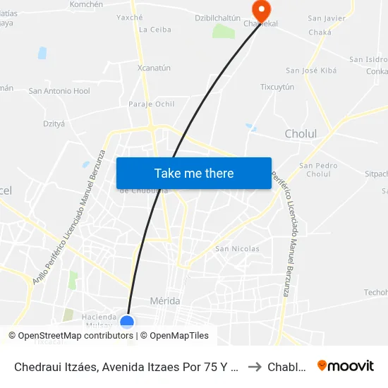 Chedraui Itzáes, Avenida Itzaes Por 75 Y 77,  Centro to Chablekal map