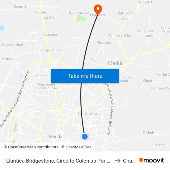 Llantica Bridgestone, Circuito Colonias Por Calle 25a Y 25b,  Lázaro Cárdenas to Chablekal map