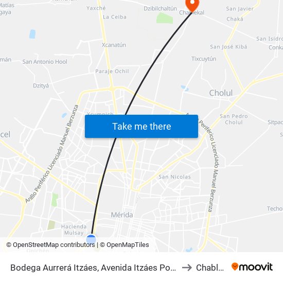 Bodega Aurrerá Itzáes, Avenida Itzáes Por 79a Y 79d to Chablekal map