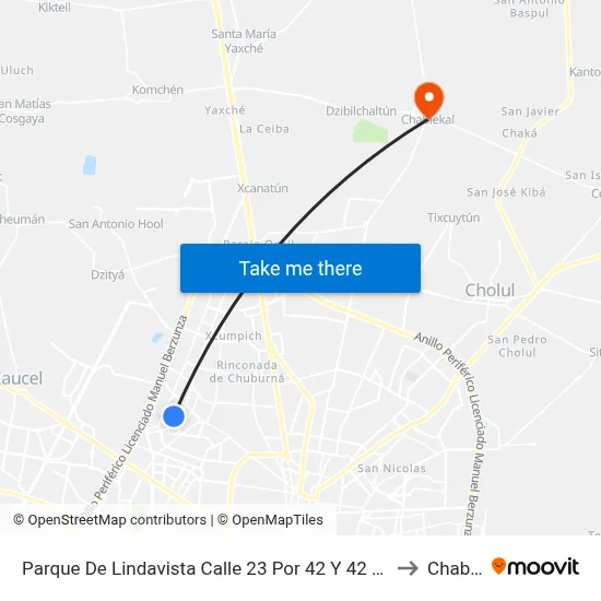 Parque De Lindavista Calle 23 Por 42 Y 42 Jardines De Lindavista to Chablekal map