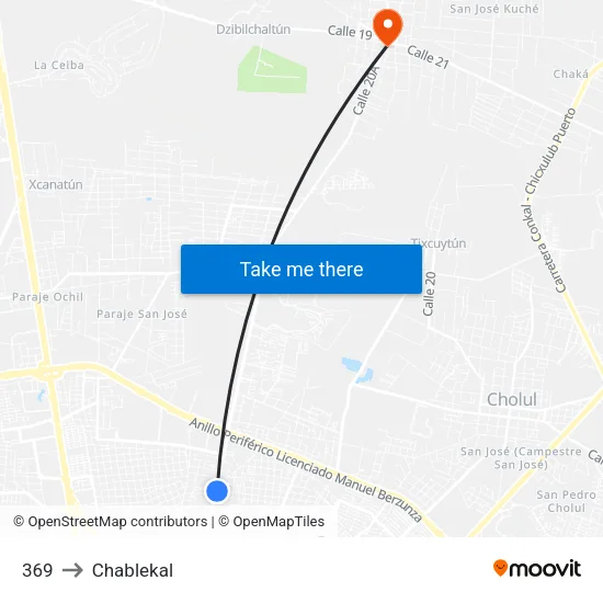 369 to Chablekal map