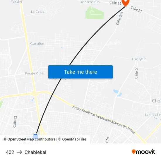 402 to Chablekal map