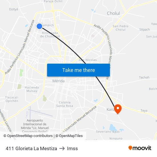 411 Glorieta La Mestiza to Imss map