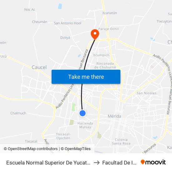 Escuela Normal Superior De Yucatán, Calle 29 Por 116 Y 118, Fraccionamiento Yucalpetén to Facultad De Ingeniería Química (Uady) map