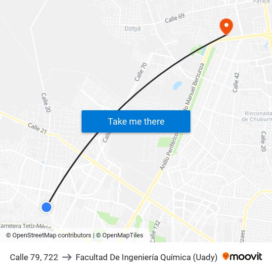 Calle 79, 722 to Facultad De Ingeniería Química (Uady) map