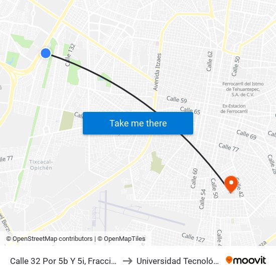 Calle 32 Por 5b Y 5i, Fraccionamiento Juanpablo II to Universidad Tecnológica Metropolitana map