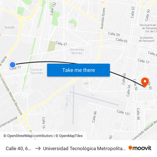 Calle 40, 650 to Universidad Tecnológica Metropolitana map