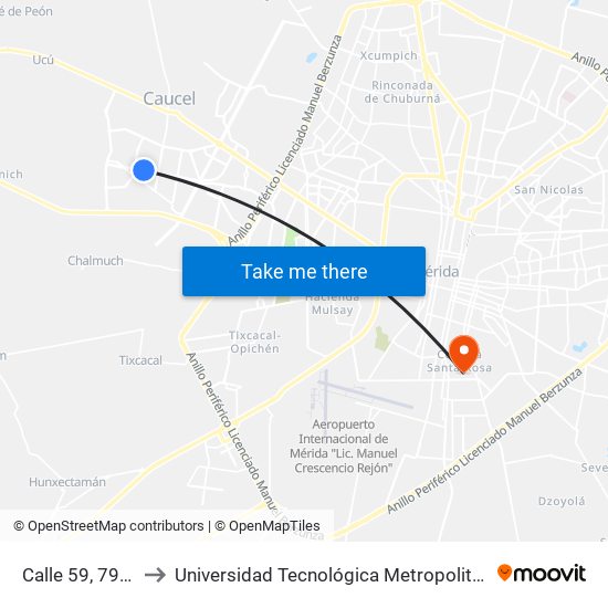 Calle 59, 797a to Universidad Tecnológica Metropolitana map