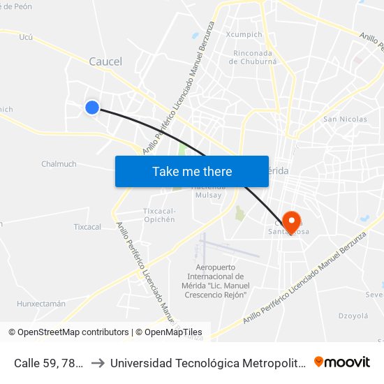 Calle 59, 785a to Universidad Tecnológica Metropolitana map