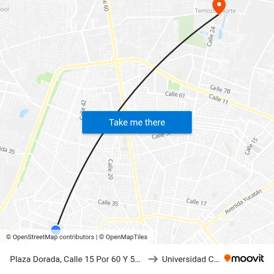 Plaza Dorada, Calle 15 Por 60 Y 50, Miguel Hidalgo to Universidad Chapingo map