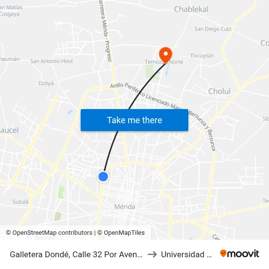 Galletera Dondé, Calle 32 Por Avenida Miguel Hidalgo to Universidad Chapingo map