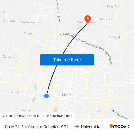 Calle 22 Por Circuito Colonias Y 29, Francisco I. Madero to Universidad Chapingo map