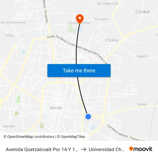 Avenida Quetzalcoalt Por 14 Y 10c, Vergel to Universidad Chapingo map