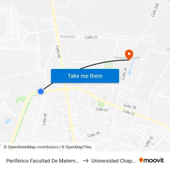 Periférico Facultad De Matemáticas to Universidad Chapingo map