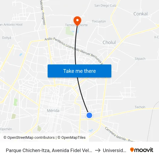 Parque Chichen-Itza, Avenida Fidel Velázquez Por 26a Y 24, Emilio Portes Gil to Universidad Chapingo map
