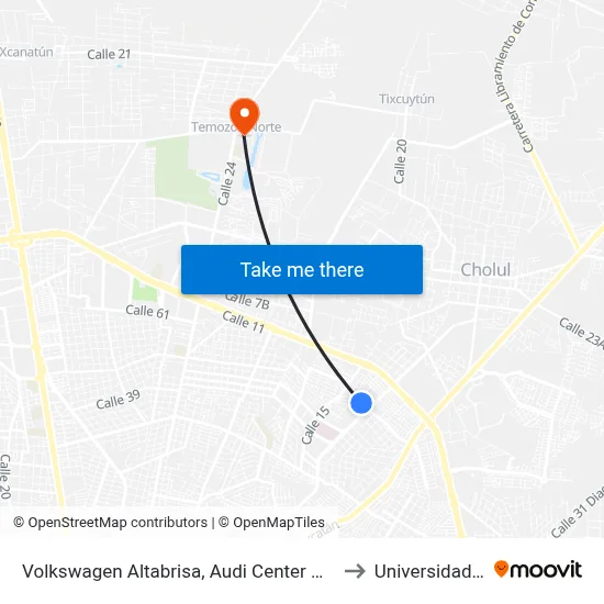 Volkswagen Altabrisa, Audi Center Mérida, Calle 18 Por 11 Y 7 to Universidad Chapingo map