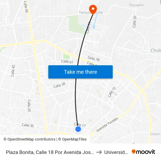 Plaza Bonita, Calle 18 Por Avenida José Díaz Bolio Y Calle 23, México Oriente to Universidad Chapingo map