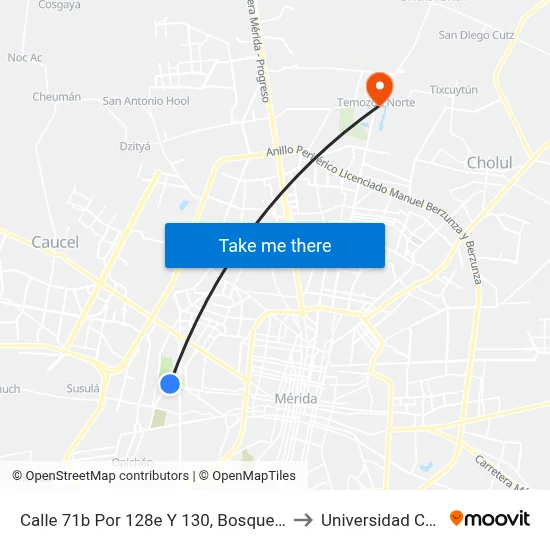 Calle 71b Por 128e Y 130, Bosques Del Poniente to Universidad Chapingo map