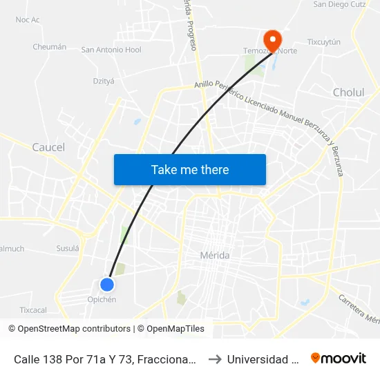 Calle 138 Por 71a Y 73, Fraccionamiento Villa Magna to Universidad Chapingo map