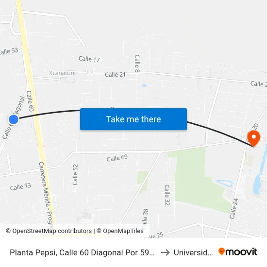 Planta Pepsi, Calle 60 Diagonal Por 59 Y 61, Fraccionamiento Parque Industrial to Universidad Chapingo map
