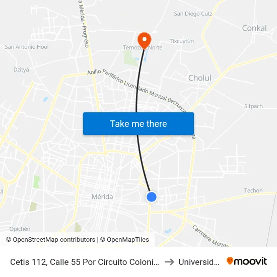 Cetis 112, Calle 55 Por Circuito Colonias Y 16, Fraccionamiento Del Parque, to Universidad Chapingo map