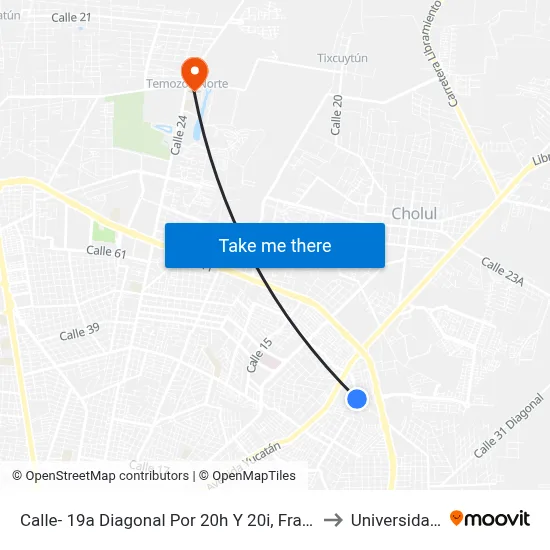 Calle- 19a Diagonal Por 20h Y 20i, Fraccionamiento Jardines Del Norte. to Universidad Chapingo map