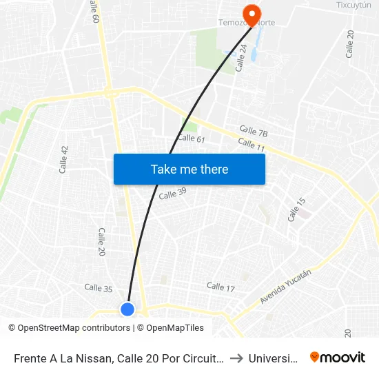 Frente A La Nissan, Calle 20 Por Circuito Colonias Y Calle 8a, Chuburná De Hidalgo to Universidad Chapingo map