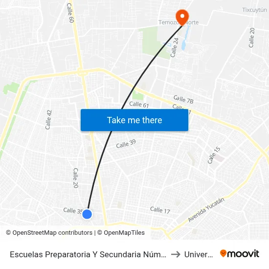 Escuelas Preparatoria Y Secundaria Número 2, Calle 20 Por 16 Y 14, Fraccionamiento Pedregales De Tanlum to Universidad Chapingo map