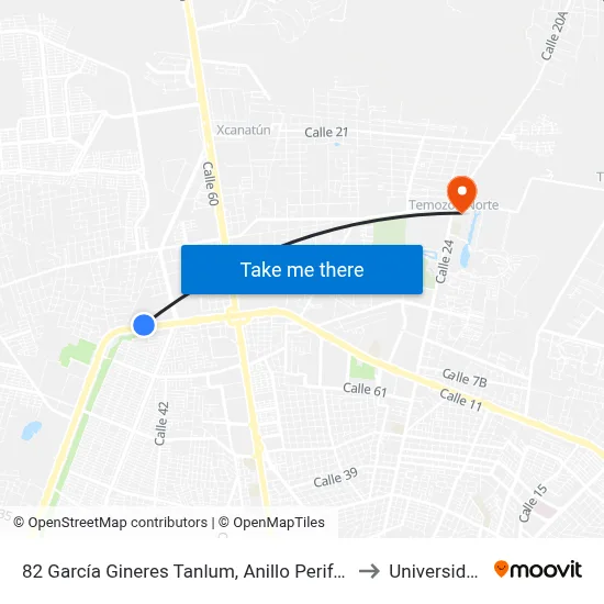 82 García Gineres Tanlum, Anillo Periférico, Facultad De Ingeniería Química to Universidad Chapingo map