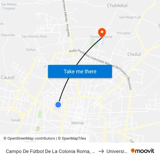 Campo De Fútbol De La Colonia Roma, Avenida Miguel Hidalgo Por 50 Y 48, Colonia Roma to Universidad Chapingo map