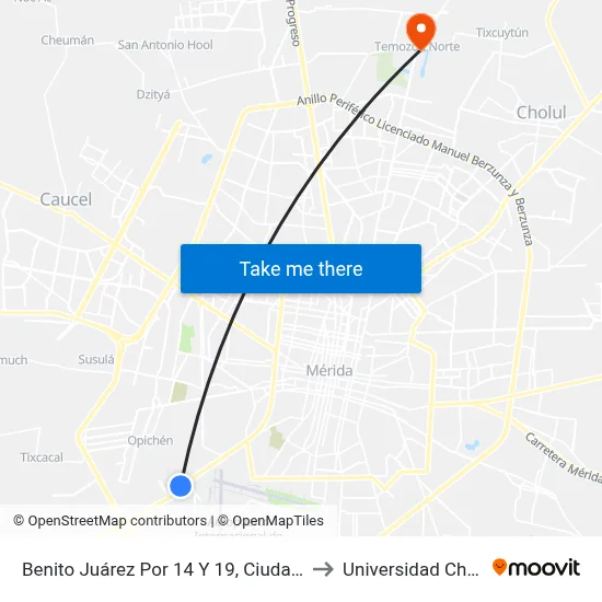 Benito Juárez Por 14 Y 19, Ciudad Industrial to Universidad Chapingo map