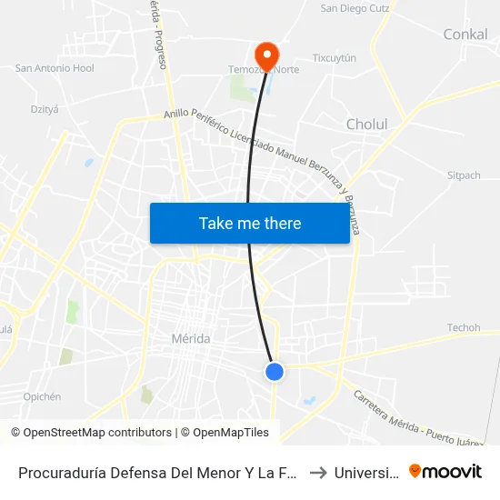 Procuraduría Defensa Del Menor Y La Familia, Circuito Colonias Por Calle 17 Y 19, Miraflores to Universidad Chapingo map