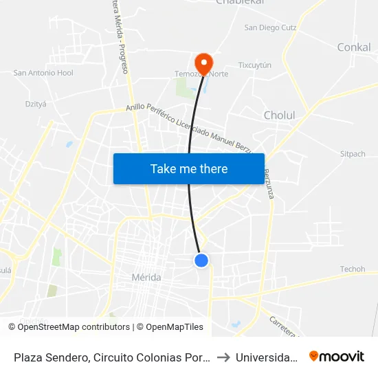 Plaza Sendero, Circuito Colonias Por Calle 20 Y 10, Chuminóplis to Universidad Chapingo map