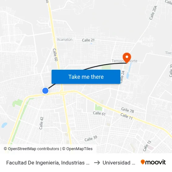 Facultad De Ingeniería, Industrias No Contaminantes to Universidad Chapingo map