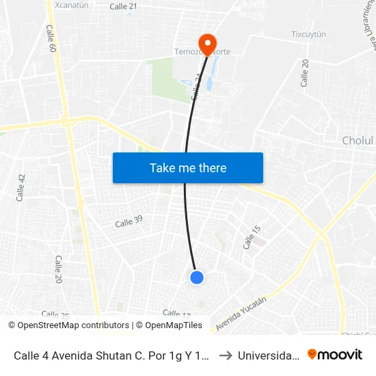 Calle 4 Avenida Shutan C. Por 1g Y 11, Fraccionamiento Montecristo to Universidad Chapingo map