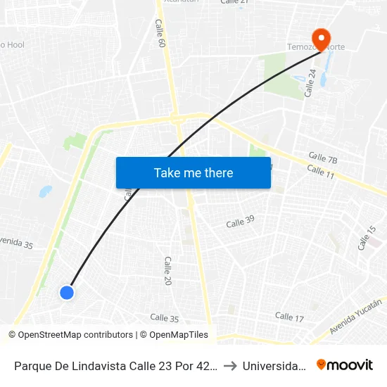 Parque De Lindavista Calle 23 Por 42 Y 42 Jardines De Lindavista to Universidad Chapingo map