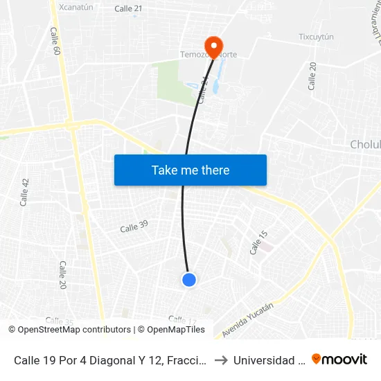 Calle 19 Por 4 Diagonal Y 12, Fraccionamiento Montecristo to Universidad Chapingo map