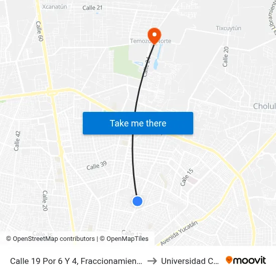 Calle 19 Por 6 Y 4, Fraccionamiento Montecristo to Universidad Chapingo map
