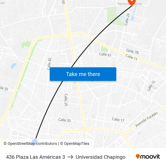 436 Plaza Las Américas 3 to Universidad Chapingo map