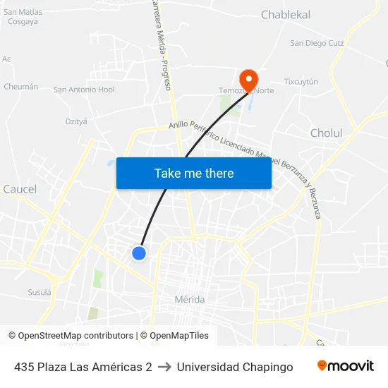 435 Plaza Las Américas 2 to Universidad Chapingo map
