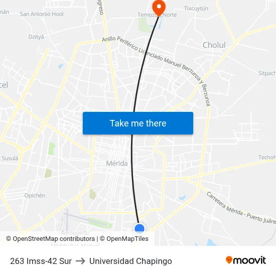 263 Imss-42 Sur to Universidad Chapingo map